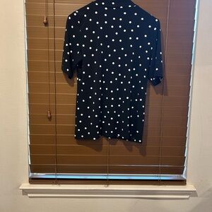 Alfani Black and White Polka Dot Shirt